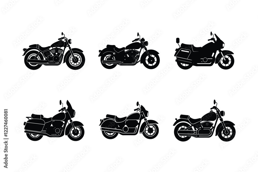 Obraz premium Touring motorcycle silhouette on white isolated background