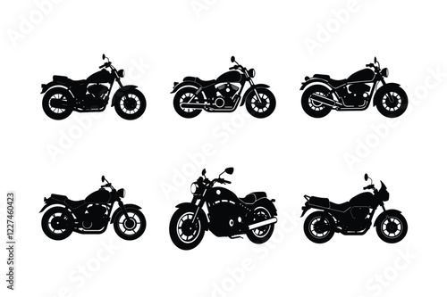 Touring bike silhouette isolated on white background
