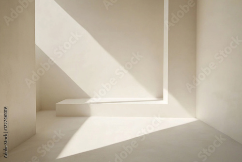 Wallpaper Mural Minimalist interior space with soft natural light casting geometric shadows on the walls Torontodigital.ca