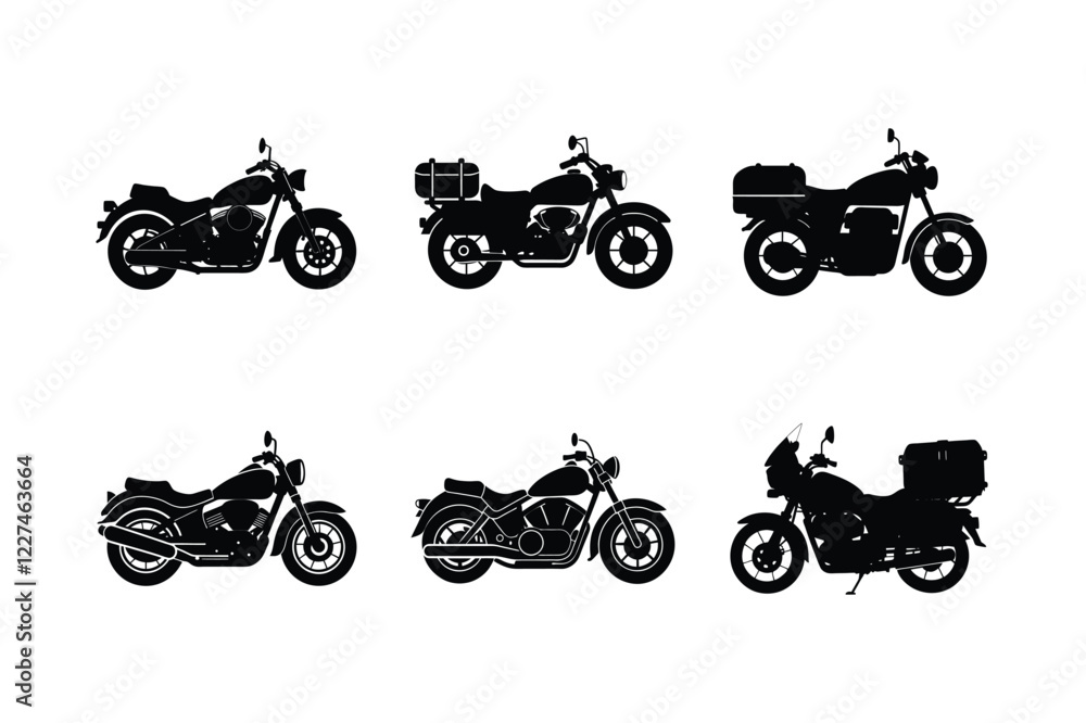 Obraz premium Touring motorcycle silhouette isolated on white background