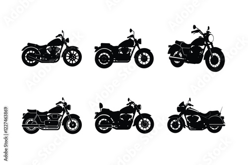 Touring bike silhouette on white isolated background