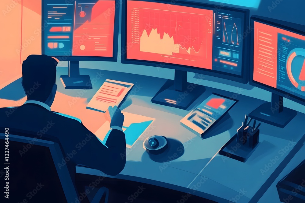 AI Powered Futuristic Workspace with Real Time Data Visualization and Predictive Analytics for AI Powered Futuristic Workspace with Real Time Data Visualization and Predictive Analytics for