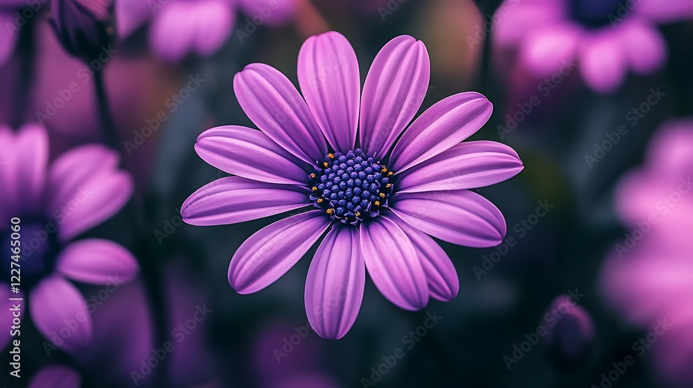Fototapeta premium Beautiful purple daisy flower in full bloom