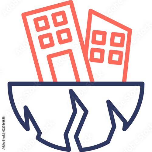 Earthquake line color icon