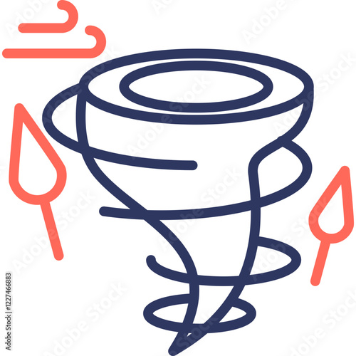 Hurricane line color icon
