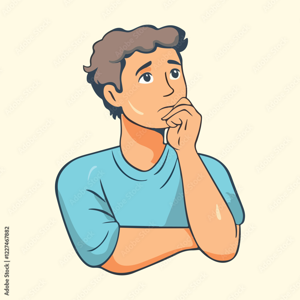 Thinking Young man vector Illustration Thinking Young man vector Illustration