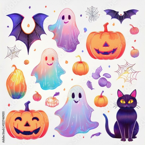 ハロウィンのイラストセット