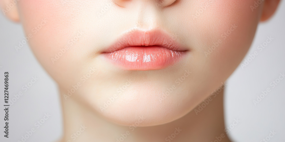 Obraz premium Close-up of Woman's Lips and Chin
