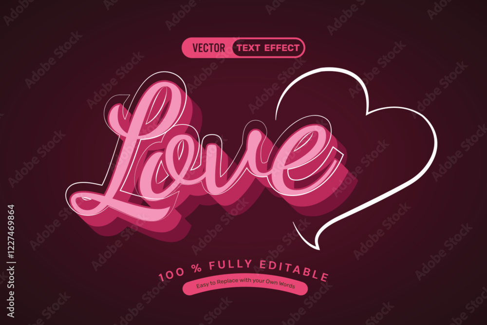 Pink Love Editable Text Effect Pink Love Editable Text Effect