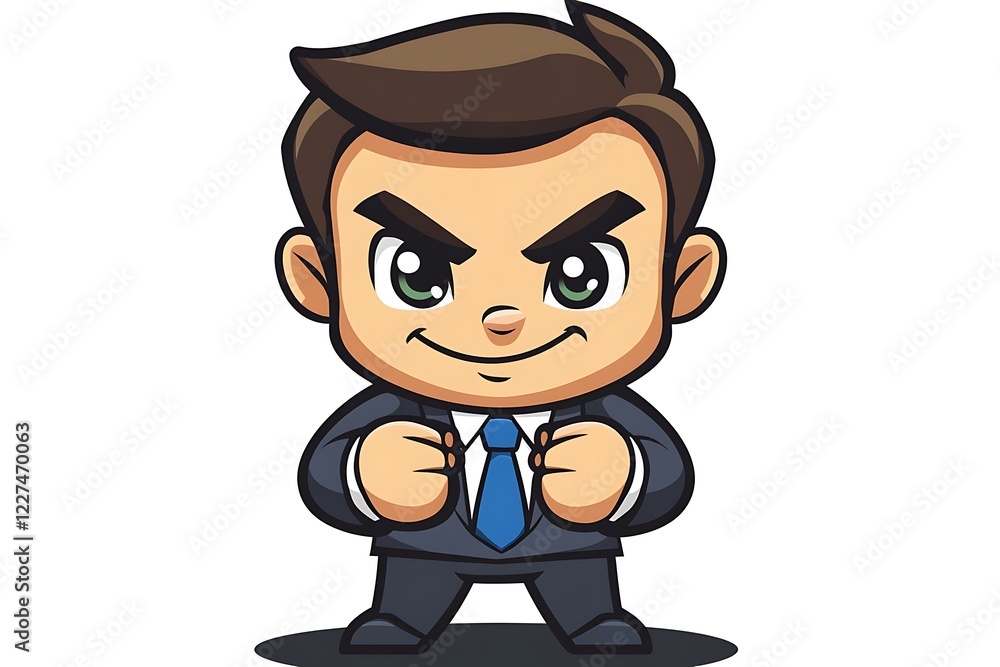 Confident Young Cartoon Businessman Illustration Confident Young Cartoon Businessman Illustration