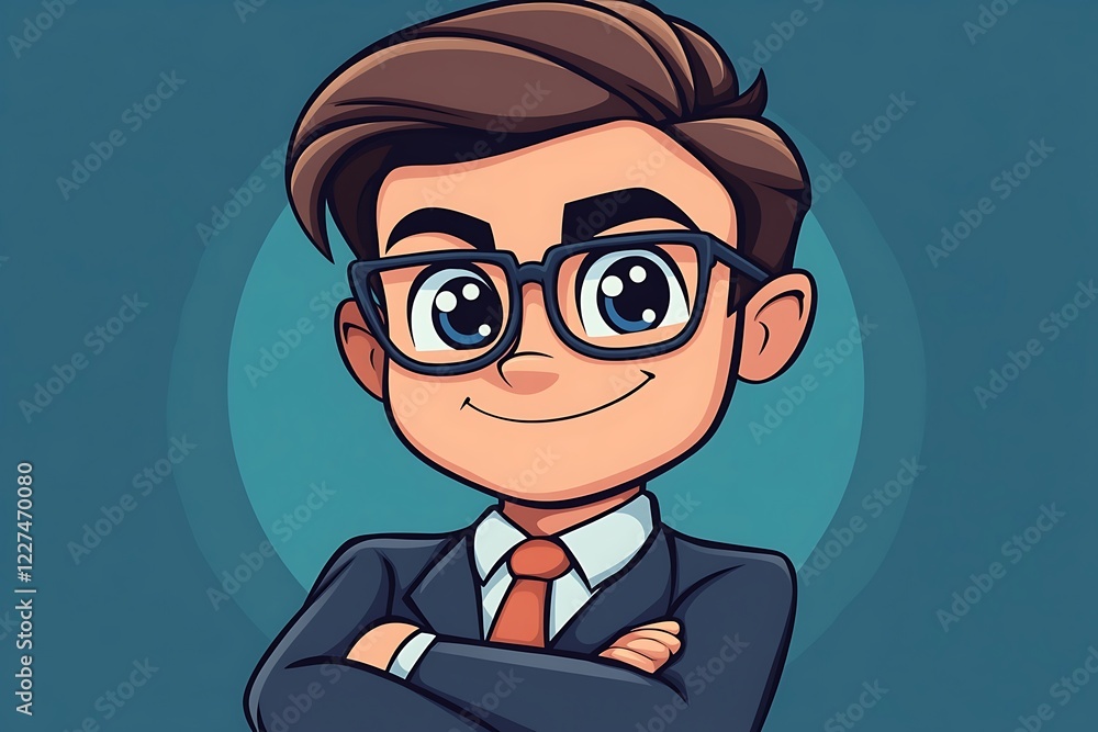 Confident Young Cartoon Businessman Illustration1 Confident Young Cartoon Businessman Illustration1