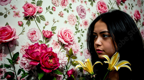 girl with flowers