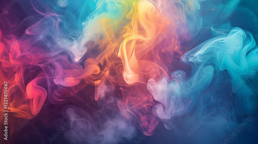 Swirling colorful smoke in abstract shapes creates a dynamic and vibrant background. The image is fluid and artistic with a sense of movement.
Swirling colorful smoke in abstract shapes creates a dynamic and vibrant background. The image is fluid and artistic with a sense of movement.