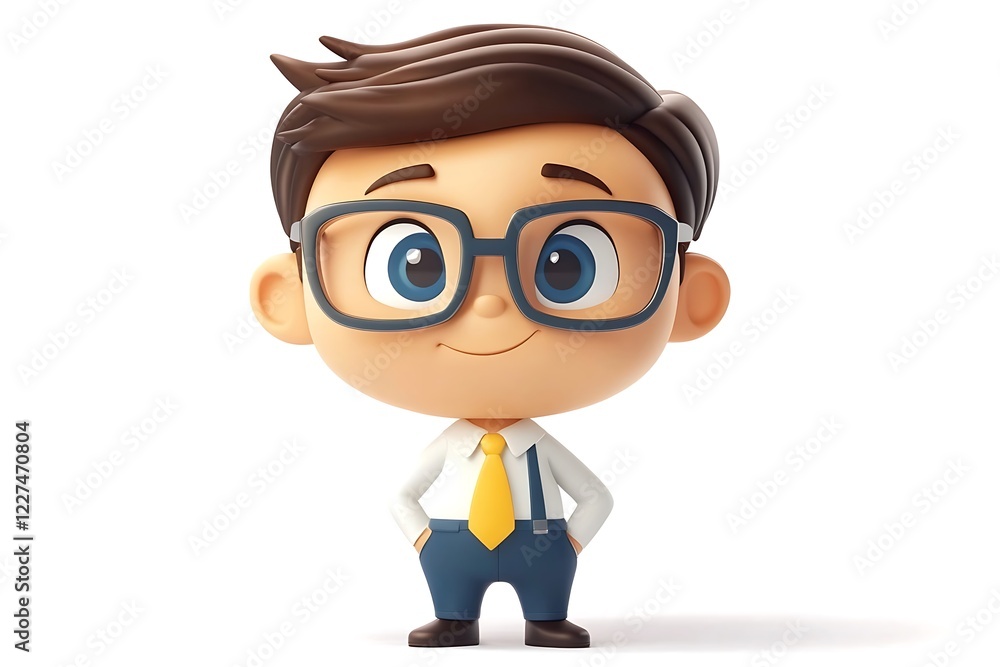 Cute 3D Boy Business Illustration Cute 3D Boy Business Illustration