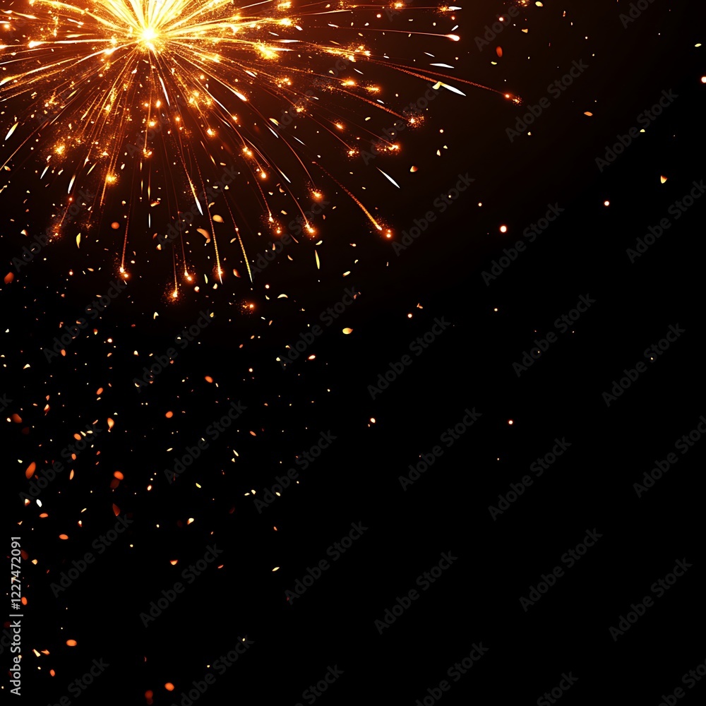 Obraz premium Sparkling fire particles scattering in explosive motion