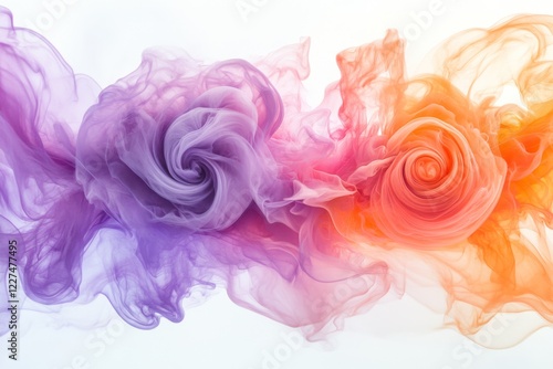 Abstract colorful ink swirls in water creating artistic shapes photo