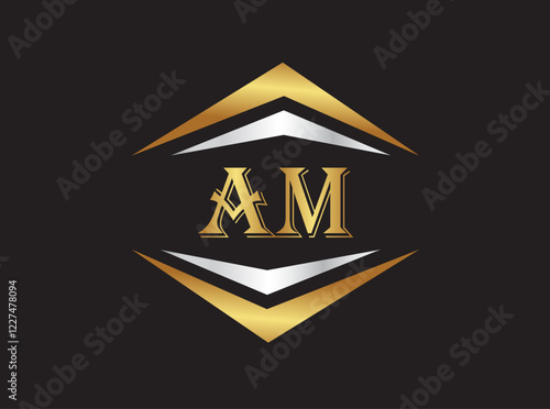 AM Letter company name vector logo design ,AM logo design icon,