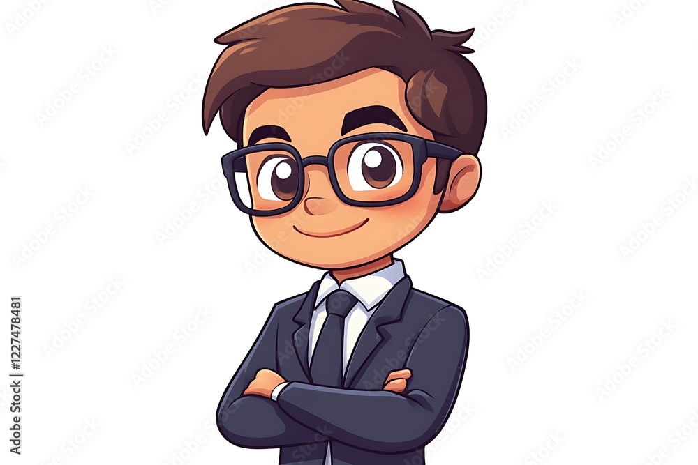Cute Businessman Illustration Confident and Smart Cute Businessman Illustration Confident and Smart