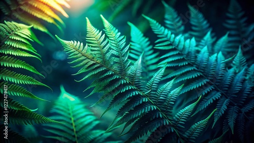 Wallpaper Mural Abstract Fern Leaves Background: Morning Light & Shadow, Low Light Photography Torontodigital.ca