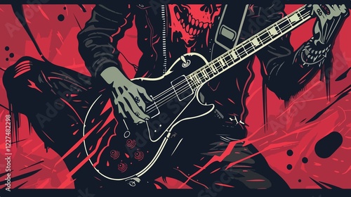 Heavy Metal Music Illustration Flat Vector