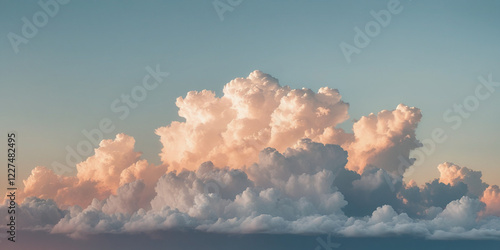 Majestic cloud formation over tranquil ocean at sunset nature photography serene atmosphere aerial view dreamlike vision