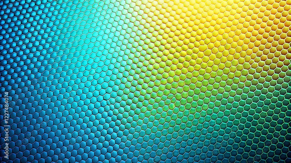 Abstract Geometric Honeycomb Halftone Gradient Background - Blue Yellow Green Mosaic Pattern Abstract Geometric Honeycomb Halftone Gradient Background - Blue Yellow Green Mosaic Pattern