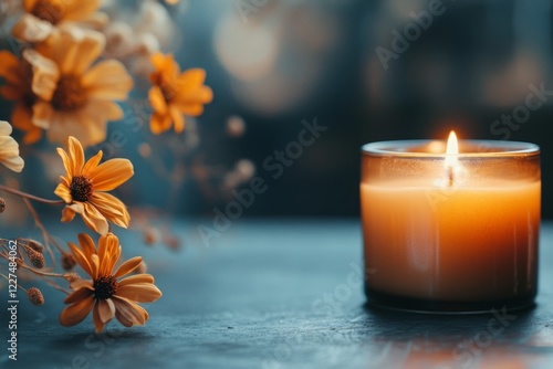 A candle burning brightly in a dark room, its warm light especially comforting amidst the shadows