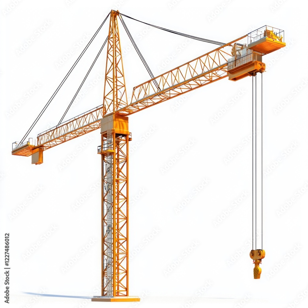 Tower Crane isolated on white background. Heavy Machinery. Construction Crane. Tall Crane Structure. Tower Crane Design Element. Construction Equipment. Tower Crane isolated for Designers. Tower Crane isolated on white background. Heavy Machinery. Construction Crane. Tall Crane Structure. Tower Crane Design Element. Construction Equipment. Tower Crane isolated for Designers.