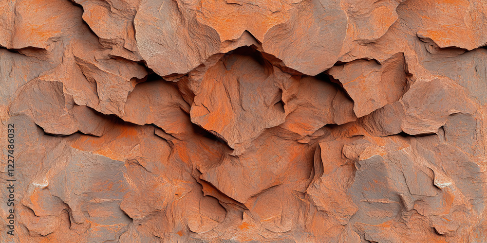 Naklejka premium Orange-Brown Rock Texture: Close-up View