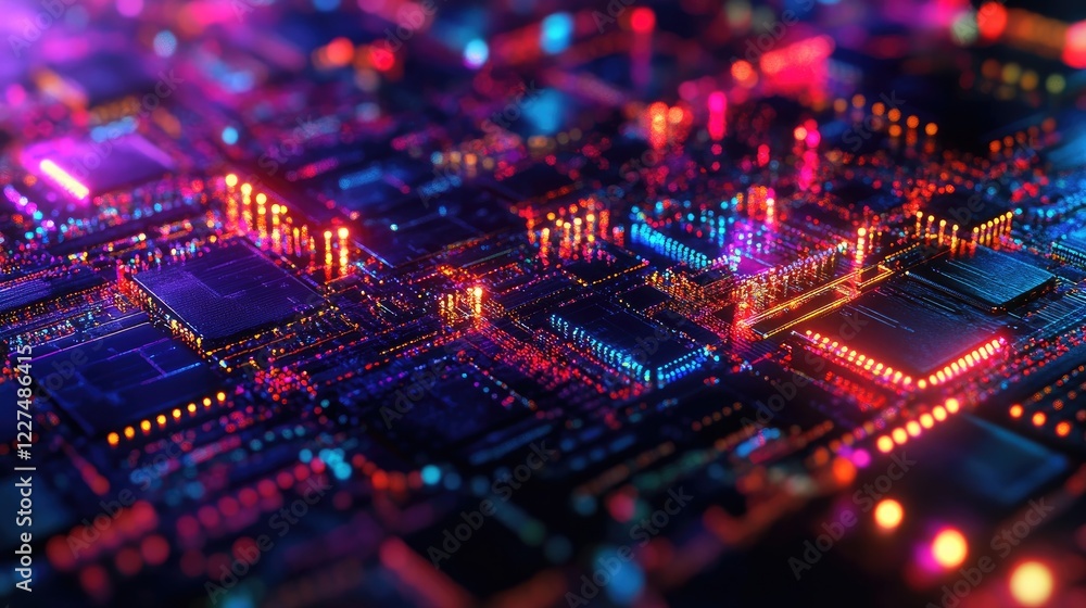 Obraz premium A detailed macro view of a digital screen with vibrant RGB pixels, showcasing the fine resolution and soft transitions that bring digital images to life