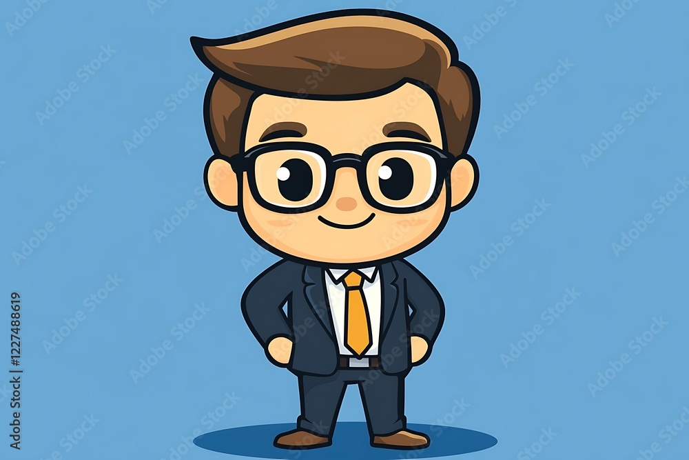 Cute Little Businessman Vector Illustration Cute Little Businessman Vector Illustration