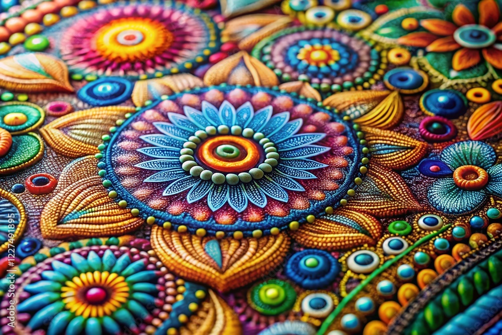 Abstract Hand-Drawn Pattern Macro Photography: Intricate Details & Colorful Textures Abstract Hand-Drawn Pattern Macro Photography: Intricate Details & Colorful Textures