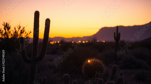 cactus at sunset