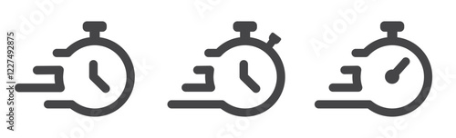 Timer icons. Speed Time Icon set. Fast stopwatch. Fast delivery symbol. Vector illustration