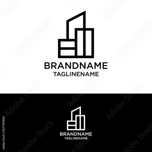 Contraction and property logo for brand and company