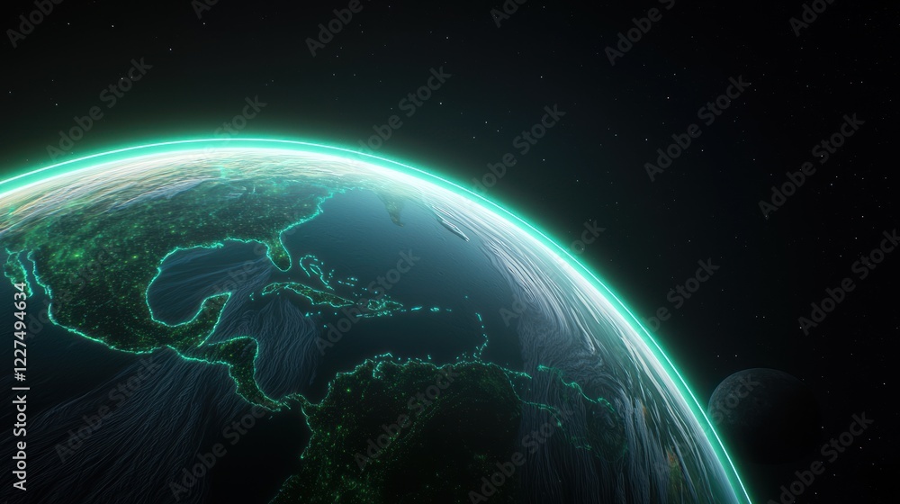 Fototapeta premium Glowing Earth at Night