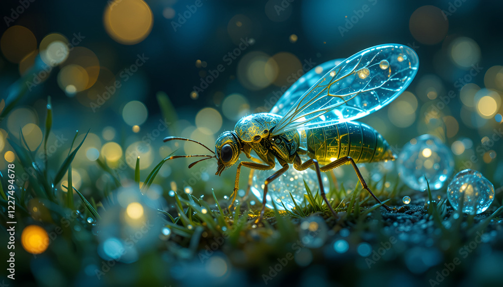 Naklejka premium fly on the leaf