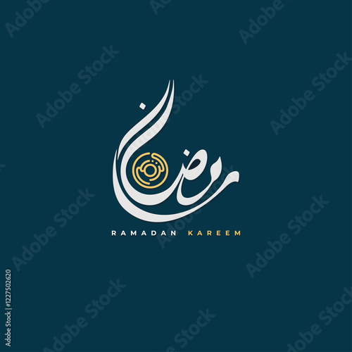 Ramadan Kareem poster for social media post, Arabic text translation: Ramadan is a month full of blessings