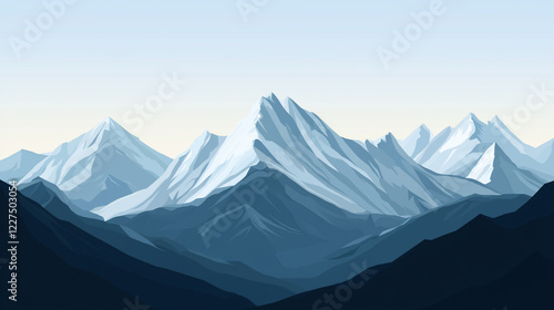 Wallpaper Mural Majestic snow-capped mountains under a clear sky, with distant peaks fading into the horizon Torontodigital.ca