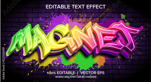 magnet vector text effect with modern style design