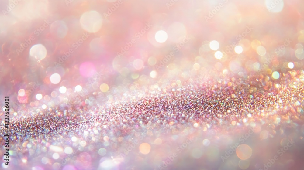Obraz premium A high-resolution overlay of dusty glitter and rainbow bokeh effects, designed to add a magical and whimsical touch to creative projects