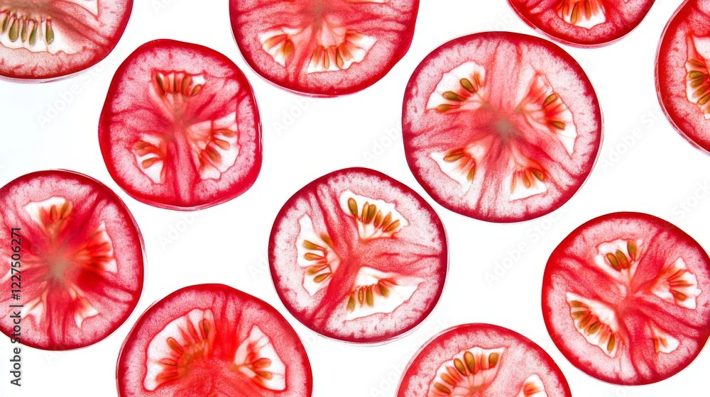 Vibrant Red Tomato Slices: A Close-up Culinary Exploration Vibrant Red Tomato Slices: A Close-up Culinary Exploration