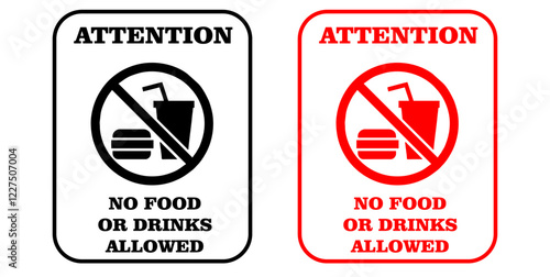 No food no drinks sign vector icon