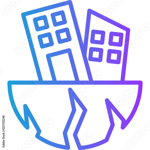 Earthquake line gradient icon
