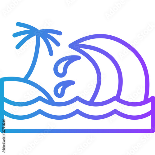 Tsunami line gradient icon