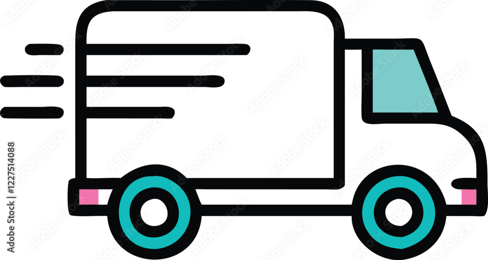 Fast Shipping Vehicle Vector Illustration Fast Shipping Vehicle Vector Illustration