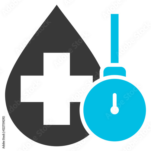 Blood Pressure Glyph Blue Grey Icon