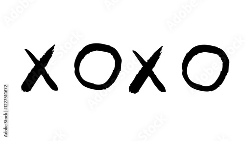 Greeting lettering hugs and kisses letter hand drawn grunge graffiti phrase. Ink pastel charcoal collection. 