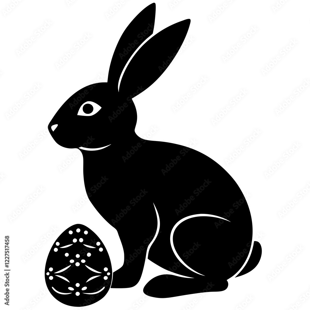 Obraz premium Easter Bunny Silhouette, Easter Bunny Silhouette Vector, Easter Bunny