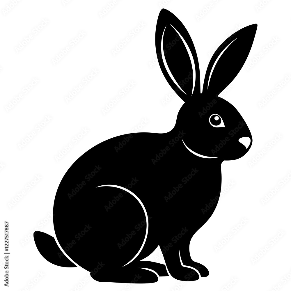 Obraz premium Easter Bunny Silhouette, Easter Bunny Silhouette Vector, Easter Bunny